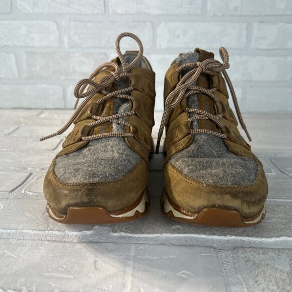 Sorel Kinetic Caribou Snow Boots Womens 7.5 Light Brown Leather Gray Waterproof - Picture 5 of 16